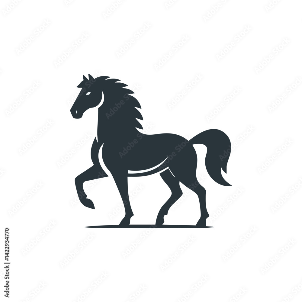 Obraz premium simple horse logo vector illustration