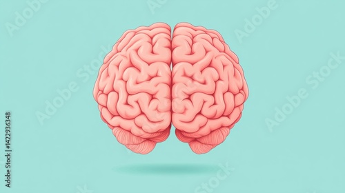 Obraz na płótnie Colorful rendering of a human brain showcasing intricate details of the neural structure and highlighting its importance in cognitive functions and intelligence. w salonie