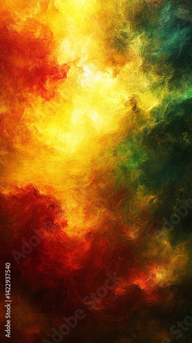Vivid multicolored rose with green yellow and red petals glows in soft focus against a warm gradient backdrop symbolizing diversity unity transformation and the beauty of unconventional growth

