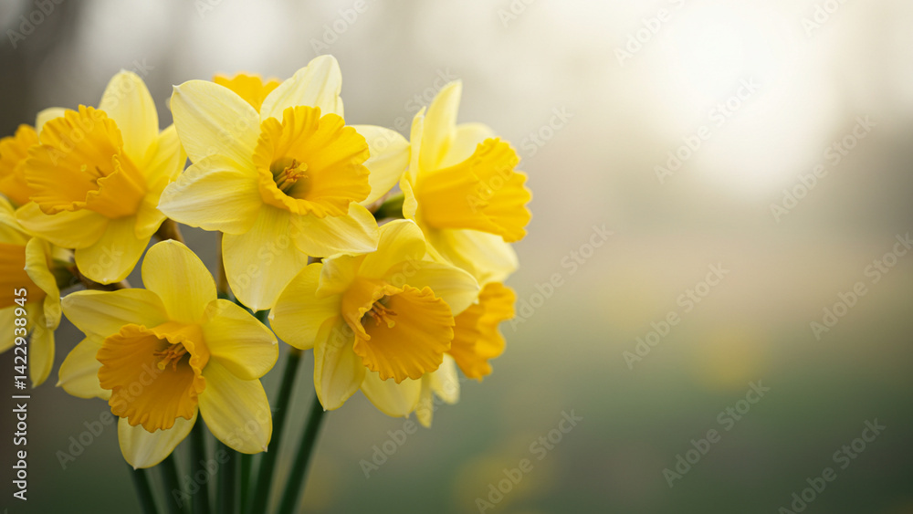 Spring flowers of daffodils