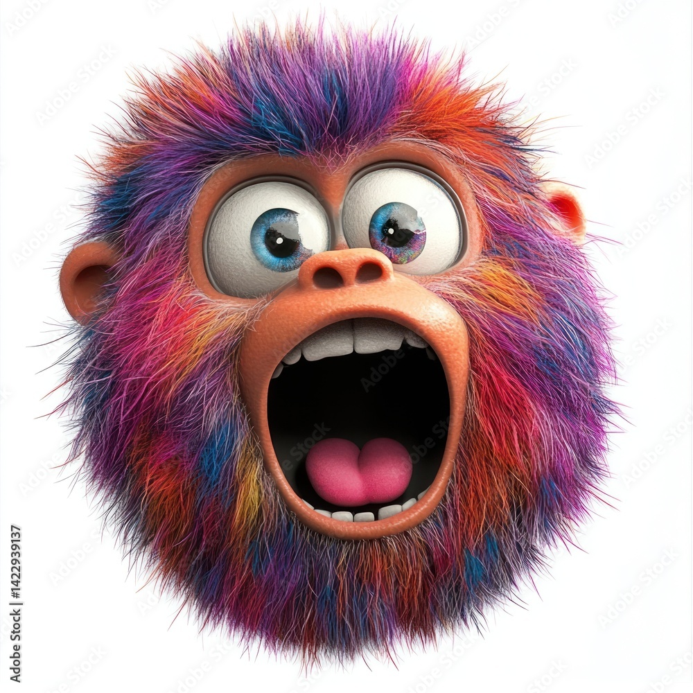 Furry monkey illustration fun expression. Furry monkey illustration fun expression.