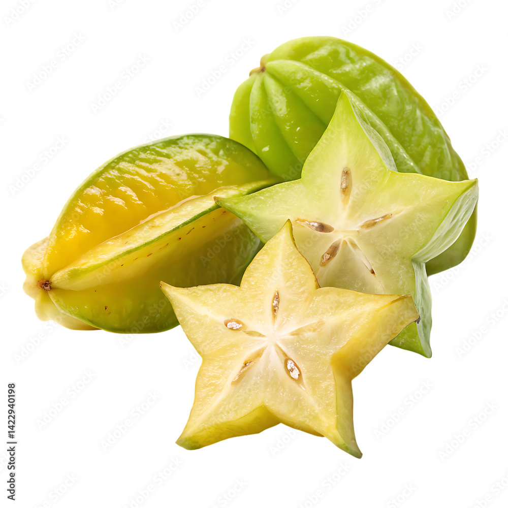 Fototapeta premium Starfruit (carambola) isolated on transparent background