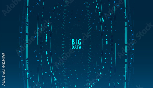 Abstract big data visualization. Big data code representation. Graphic concept for your design