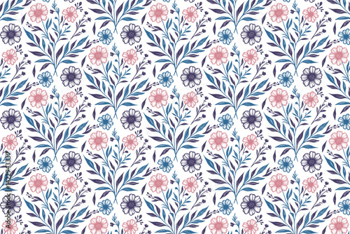seamless line floral pattern blending natural forms and artistic style for home textile pillow wraps and fabric fashion

