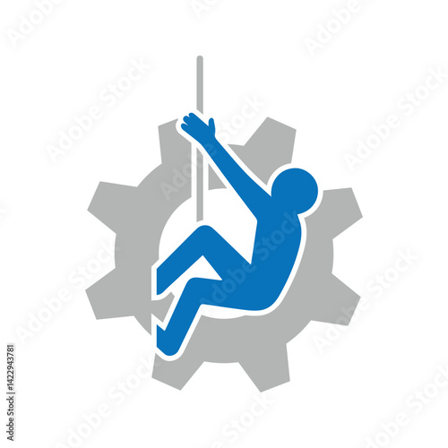 climbing gear logo icon illustration flat