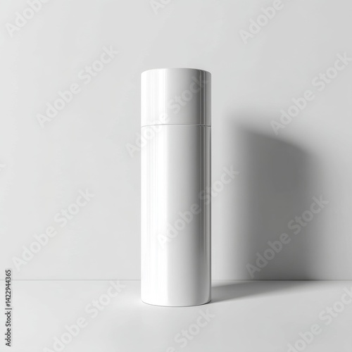White Aerosol Can Mockup on Clean Background