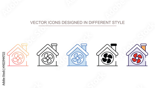 Ventilation icon design with white background stock illustration