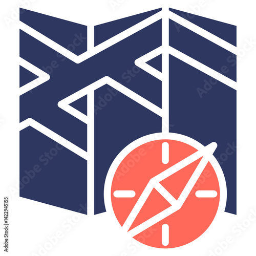 Compass glyph color icon