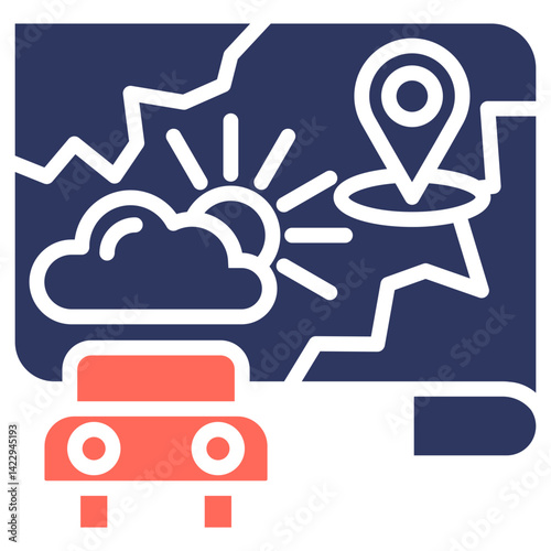 Gps glyph color icon