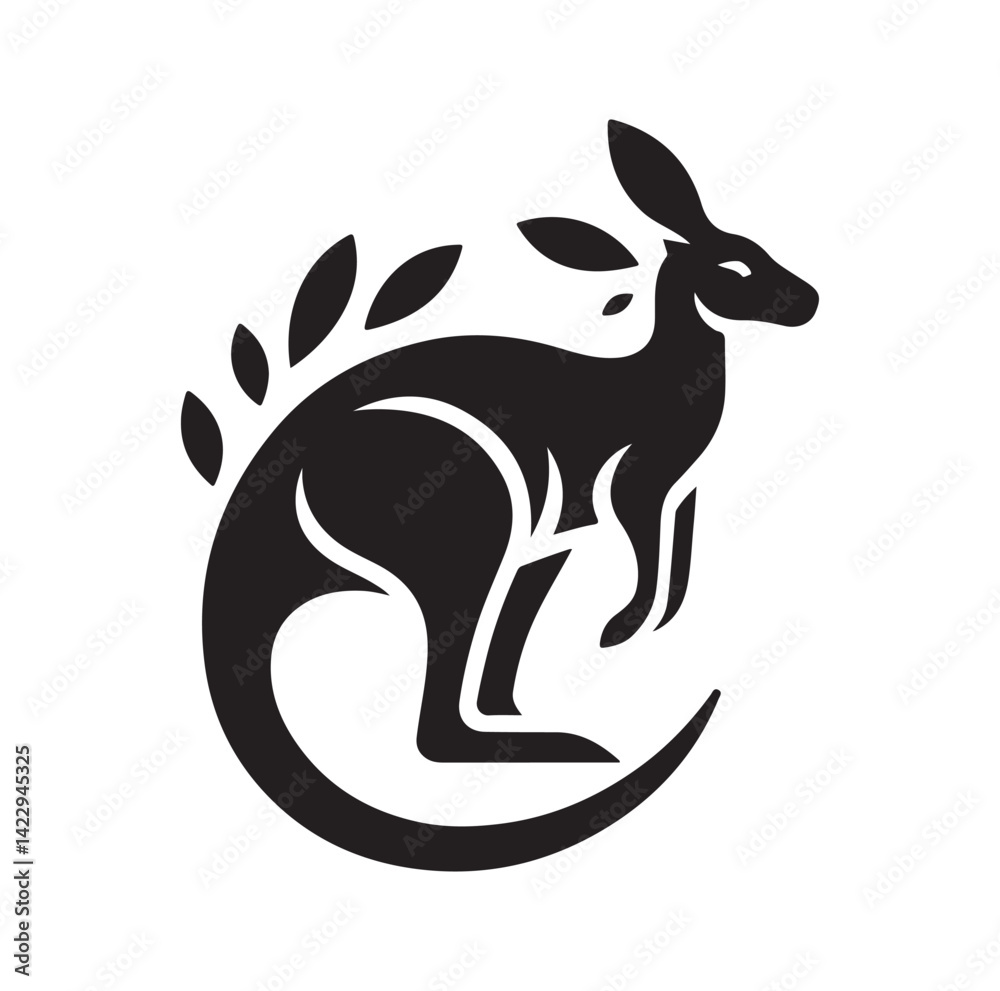 A Kangaroo silhouette vector illustration A Kangaroo silhouette vector illustration