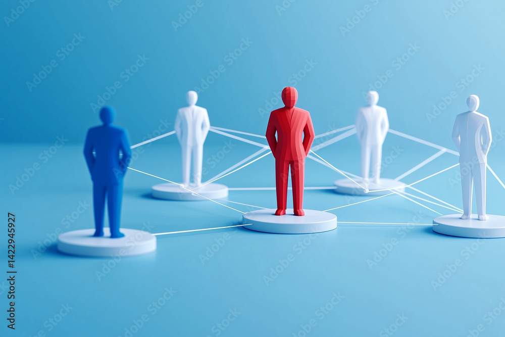 Red and blue figures in network structure Red and blue figures in network structure