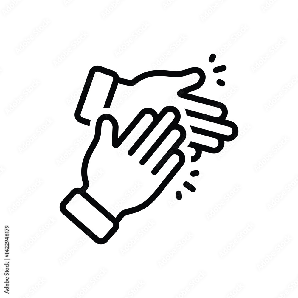 Black line icon for clap Black line icon for clap