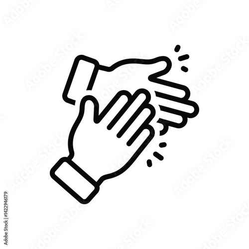 Black line icon for clap