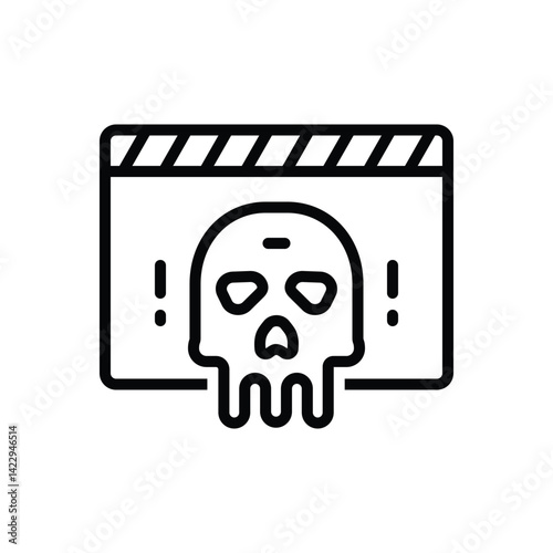 Black line icon for horror