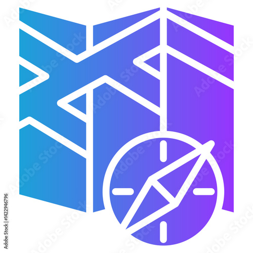 Compass glyph gradient icon