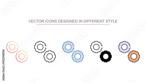 Setting icon design with white background stock illustration