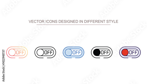 OFF Button icon design with white background stock illustration