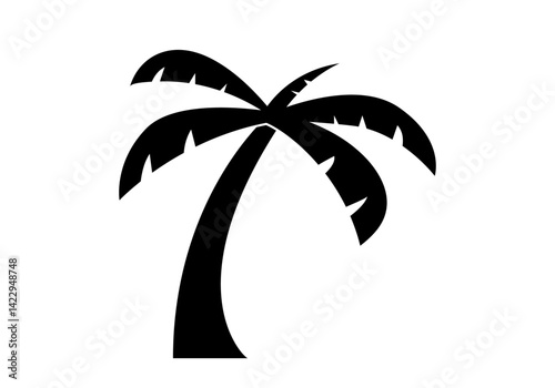 Silueta negra de palmera de playa