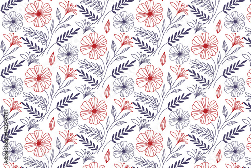 seamless line floral pattern featuring stylized botanical details for tabletop accessories women clothing and textile printing

