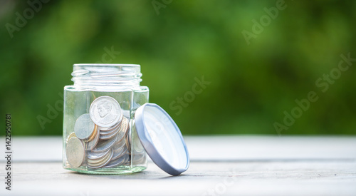 Business save money coin growth concept involves strategic financial management investment loan bank real estate economic development encourage buy income stack investment economy return accountancy
