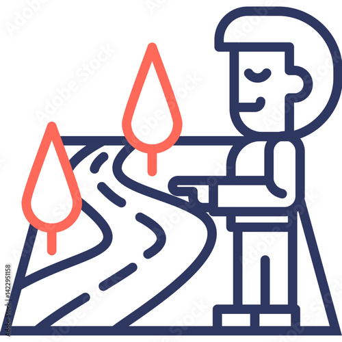 Distance line color icon
