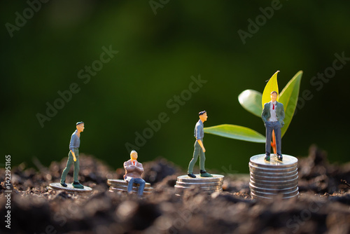 Business save money coin growth concept involves strategic financial management investment loan bank real estate economic development encourage buy income stack investment economy return accountancy