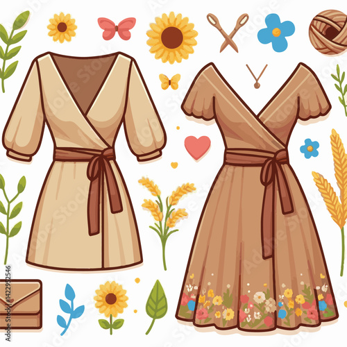 fashion, vector, apparel, design, dress, drawing, garment, style, pattern, wear, textile, clothes, illustration, female, fashionable, sketch, silhouette, template, fabric, woman, collection, trendy, w