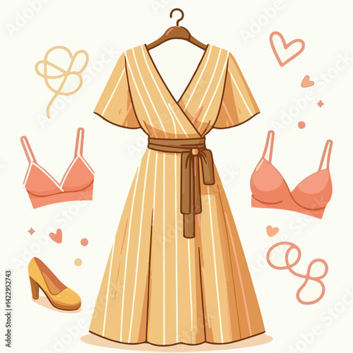 fashion, vector, apparel, design, dress, drawing, garment, style, pattern, wear, textile, clothes, illustration, female, fashionable, sketch, silhouette, template, fabric, woman, collection, trendy, w