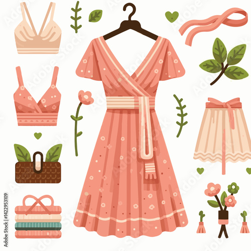 fashion, vector, apparel, design, dress, drawing, garment, style, pattern, wear, textile, clothes, illustration, female, fashionable, sketch, silhouette, template, fabric, woman, collection, trendy, w
