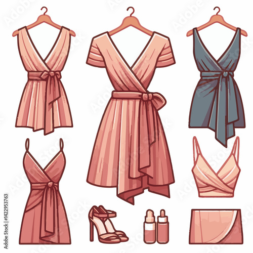 fashion, vector, apparel, design, dress, drawing, garment, style, pattern, wear, textile, clothes, illustration, female, fashionable, sketch, silhouette, template, fabric, woman, collection, trendy, w