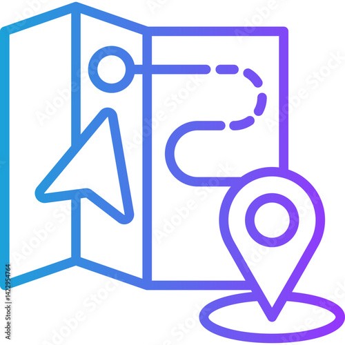 Map line gradient icon