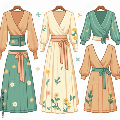 fashion, vector, apparel, design, dress, drawing, garment, style, pattern, wear, textile, clothes, illustration, female, fashionable, sketch, silhouette, template, fabric, woman, collection, trendy, w