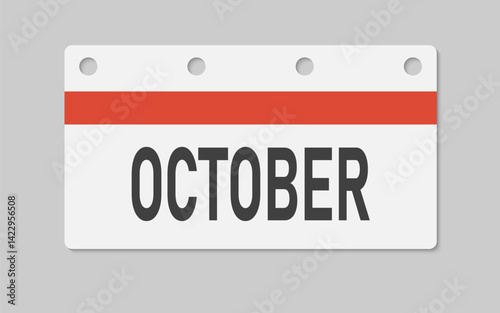 Vector template icon page calendar, month October