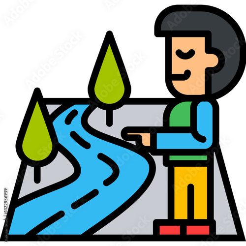 Distance lineal color icon