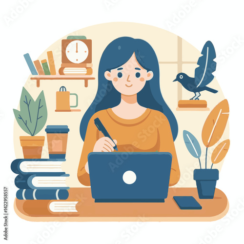 writer, business, paper, text, write, work, office, desk, pen, computer, job, hand, person, creative, online, laptop, journalist, author, internet, education, content, book, vector, technology, letter