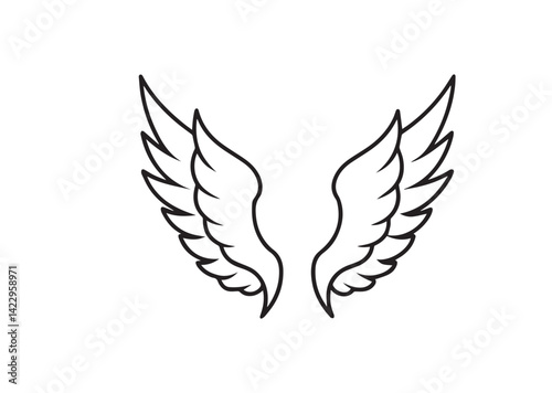 Angel Wing Silhouette Vector