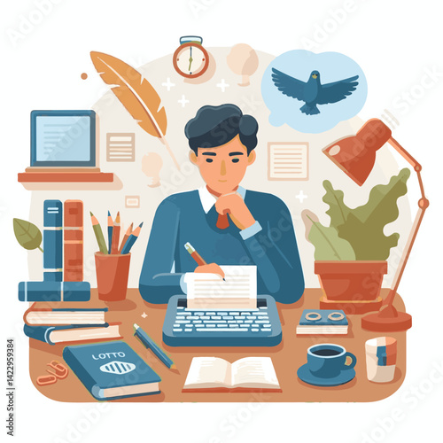writer, business, paper, text, write, work, office, desk, pen, computer, job, hand, person, creative, online, laptop, journalist, author, internet, education, content, book, vector, technology, letter