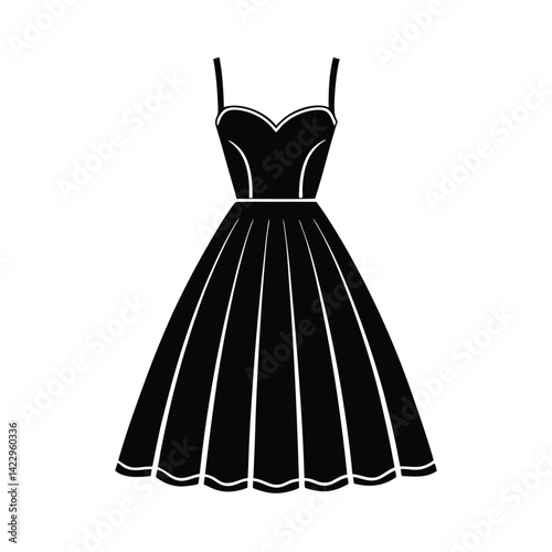 Vector illustration of a woman's black dress on a white background