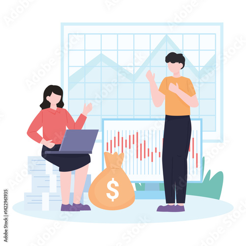 Financial Analyst Team Discussing Investment Growth