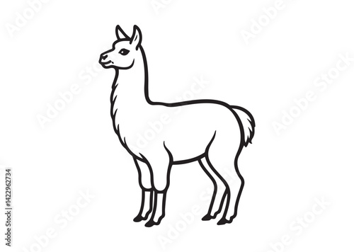 Llama Silhouette Vector