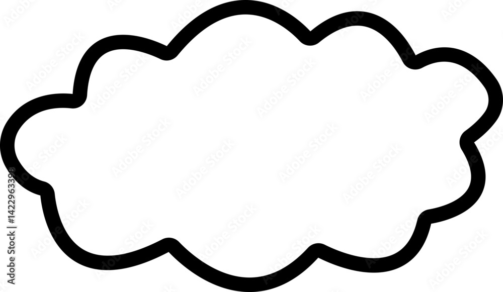 Cloud icon in line. simple Smoke puff clouds of gas and steam explosion symbol isolated on transparent background Cloud icon in line. simple Smoke puff clouds of gas and steam explosion symbol isolated on transparent background