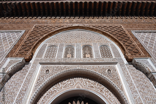 Cuadro en lienzo Architectural details of Madrasa Ben Youssef, Marrakesh, Morocco