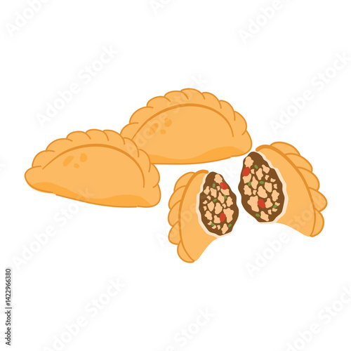 Bean Empanada Food Illustration