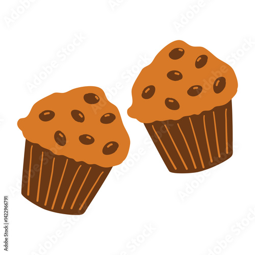 muffin cupcake sweet food illustration