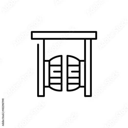Saloon doors icon. Simple saloon doors icon for social media, app, and web design. Vector illustration