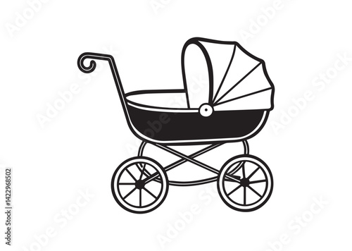 Baby Carriage silhouette vector
