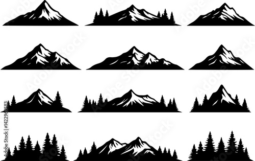 Mountain Bike in Scenic Landscape vector graphics