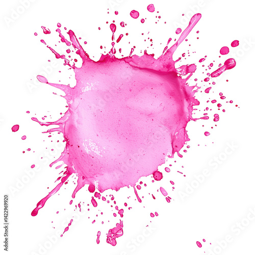 Pink paint splash design element on a background isolated on transparent  background png