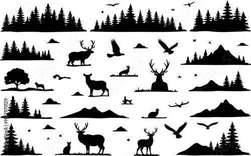 Adventure Outdoor Silhouette Vector Bundle | Hiking, Biking, Off-road & Vanlife vector  