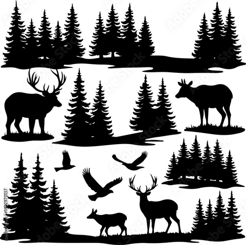 Adventure Outdoor Silhouette Vector Bundle | Hiking, Biking, Off-road & Vanlife vector  